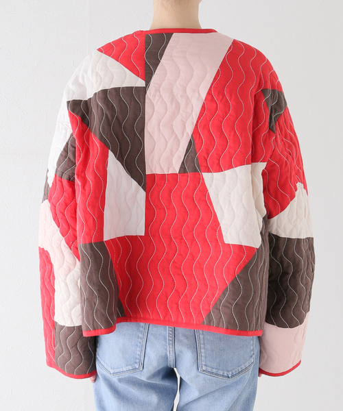 パッチワークキルティングブルゾン