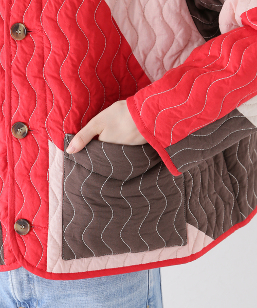 パッチワークキルティングブルゾン