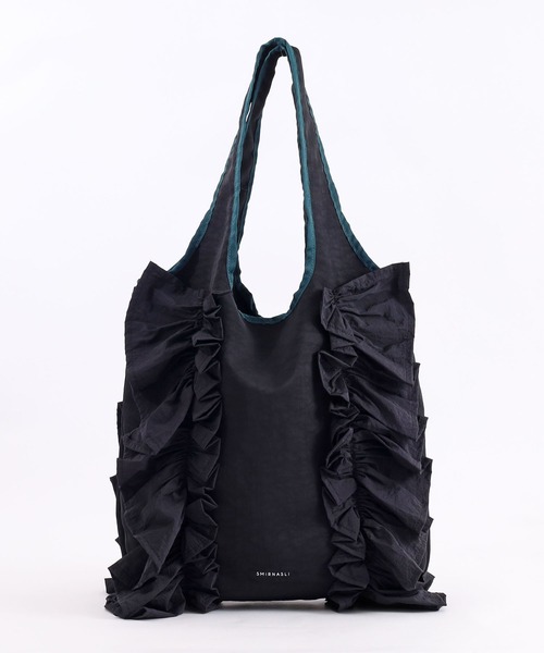 SMIR NASLI（サミールナスリ）の「配色ボリュームフリルトートバッグ／Ａ４対応（トートバッグ・レディース・オリーブ/ベージュ/ピンク/ブルー/レッド/ブラック/ライトグリーン・9/FREE）」の12枚目の写真