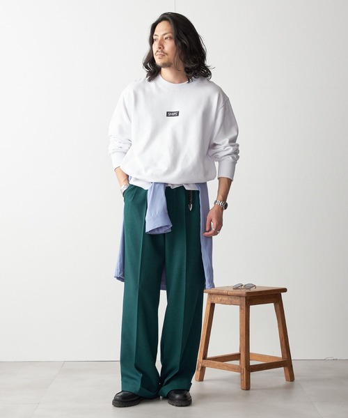 SHIPS.me(シップスミー)の「【ZOZO限定】SHIPS.me: ロゴスウェットクルー(スウェット・メンズ・ホワイト/ブラック/杢グレー・S/M/L/XL)」の4枚目の写真