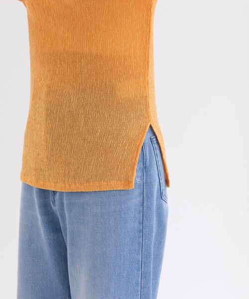 NOLLEY’S（ノーリーズ）の「クルーネックリンクルシャーリングプルオーバーカットソー（Tシャツ/カットソー・レディース・オレンジ/ブラック/オフホワイト・38）」の20枚目の写真