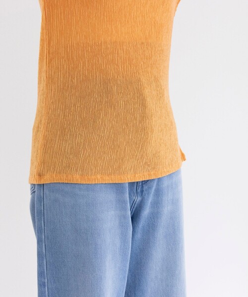 NOLLEY’S（ノーリーズ）の「クルーネックリンクルシャーリングプルオーバーカットソー（Tシャツ/カットソー・レディース・オレンジ/ブラック/オフホワイト・38）」の21枚目の写真