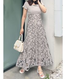 MERCURYDUO | カットワーク刺繍ドッキングワンピース(ワンピース)