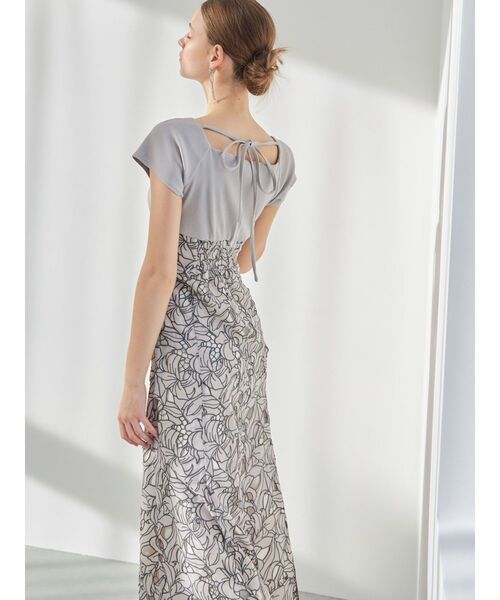 MERCURYDUO（マーキュリーデュオ）の「カットワーク刺繍ドッキングワンピース（ワンピース・レディース・オフホワイト/ベージュ/ブラック・MEDIUM/SMALL）」の8枚目の写真