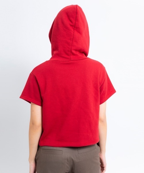 atmos pink（アトモスピンク）の「atmos pink シャーリング 半袖 フーディ（パーカー・レディース・レッド/ホワイト/グレー・FREE）」の10枚目の写真