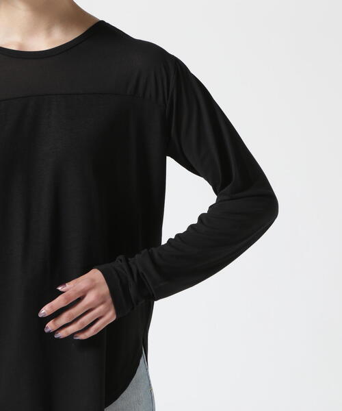 DROIT BELLO(ドロイトベロ)の「DROIT BELLO(ドロイトベロ)シアーベア切替プルオーバー(Tシャツ/カットソー・レディース・ホワイト/ブラック/カーキ・F)」の7枚目の写真