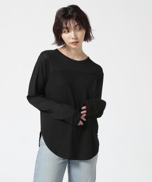 DROIT BELLO(ドロイトベロ)の「DROIT BELLO(ドロイトベロ)シアーベア切替プルオーバー(Tシャツ/カットソー・レディース・ホワイト/ブラック/カーキ・F)」の3枚目の写真