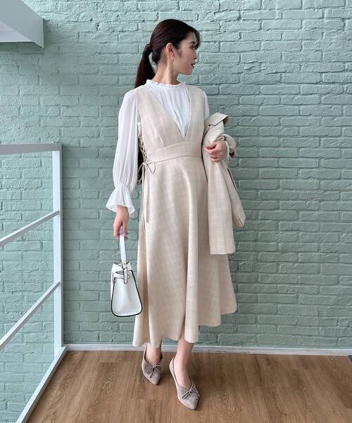 couture brooch（クチュールブローチ）の「◆【オフィス/セレモニー】プリーツデザインブラウス（シャツ/ブラウス・レディース・ライトブルー/ネイビー/ホワイト系・40/38/42/36）」の17枚目の写真