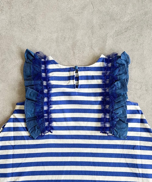 PEANUTS（ピーナッツ）の「【PEANUTS】スヌーピー/フリルボーダーワンピース（90～150cm）（ワンピース・キッズ・パープル・150/140/130/120/110/100/90）」の7枚目の写真