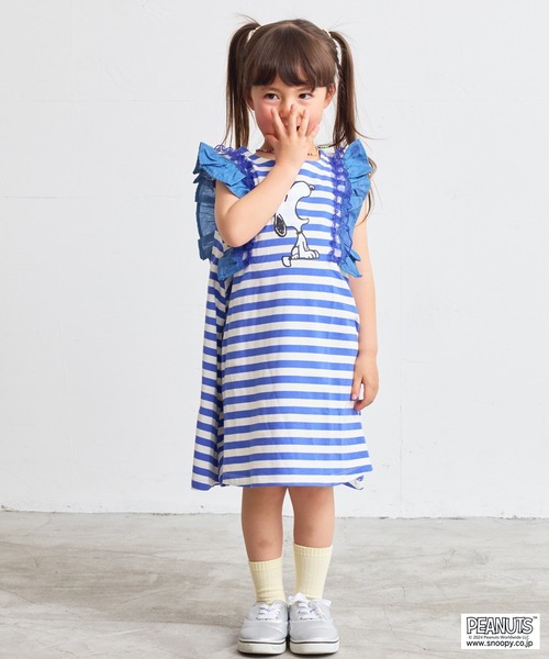 PEANUTS（ピーナッツ）の「【PEANUTS】スヌーピー/フリルボーダーワンピース（90～150cm）（ワンピース・キッズ・パープル・150/140/130/120/110/100/90）」の10枚目の写真