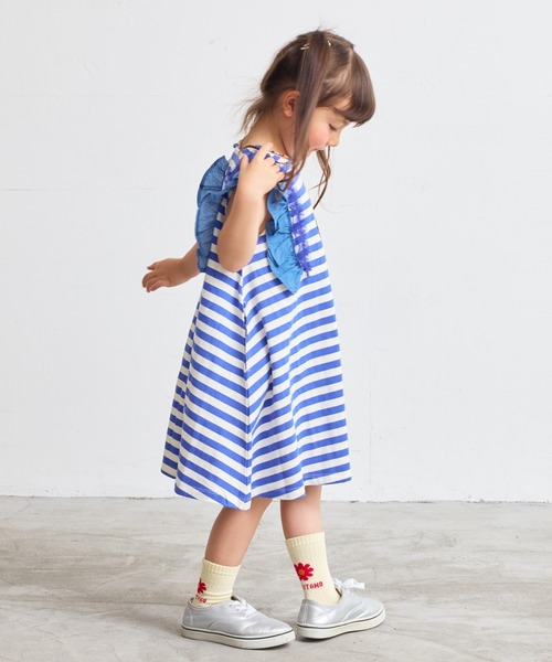 PEANUTS（ピーナッツ）の「【PEANUTS】スヌーピー/フリルボーダーワンピース（90～150cm）（ワンピース・キッズ・パープル・150/140/130/120/110/100/90）」の3枚目の写真