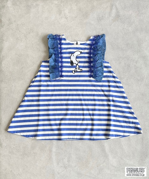 PEANUTS（ピーナッツ）の「【PEANUTS】スヌーピー/フリルボーダーワンピース（90～150cm）（ワンピース・キッズ・パープル・150/140/130/120/110/100/90）」の5枚目の写真