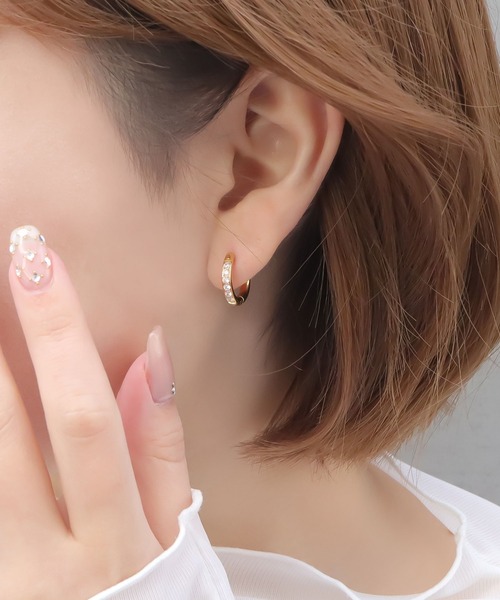 blackdia ocean（ブラックダイヤオーシャン）の「blackdia ocean ジルコニアラインピアス（ピアス（両耳用）・レディース・シルバー/ピンクゴールド/ゴールド・#10/#12）」の6枚目の写真