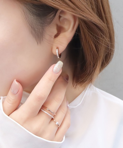 blackdia ocean（ブラックダイヤオーシャン）の「blackdia ocean ジルコニアラインピアス（ピアス（両耳用）・レディース・シルバー/ピンクゴールド/ゴールド・#10/#12）」の10枚目の写真