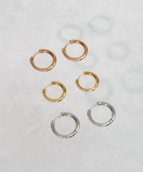 blackdia ocean（ブラックダイヤオーシャン）の「blackdia ocean ジルコニアラインピアス（ピアス（両耳用）・レディース・シルバー/ピンクゴールド/ゴールド・#10/#12）」の13枚目の写真