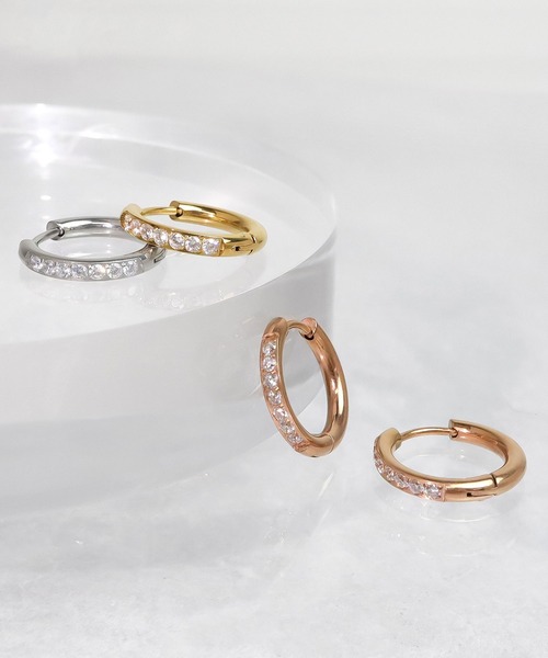 blackdia ocean（ブラックダイヤオーシャン）の「blackdia ocean ジルコニアラインピアス（ピアス（両耳用）・レディース・シルバー/ピンクゴールド/ゴールド・#10/#12）」の11枚目の写真