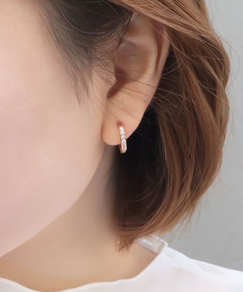 blackdia ocean（ブラックダイヤオーシャン）の「blackdia ocean ジルコニアラインピアス（ピアス（両耳用）・レディース・シルバー/ピンクゴールド/ゴールド・#10/#12）」の19枚目の写真