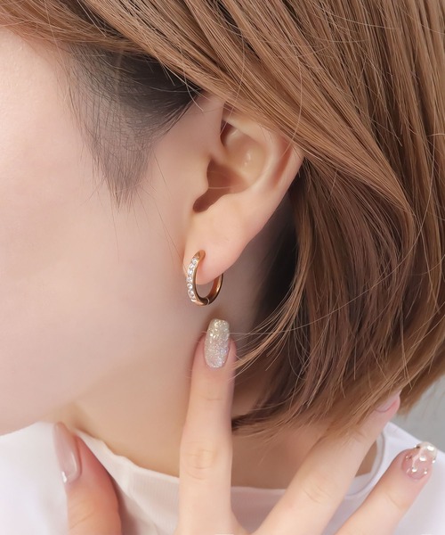 blackdia ocean（ブラックダイヤオーシャン）の「blackdia ocean ジルコニアラインピアス（ピアス（両耳用）・レディース・シルバー/ピンクゴールド/ゴールド・#10/#12）」の20枚目の写真