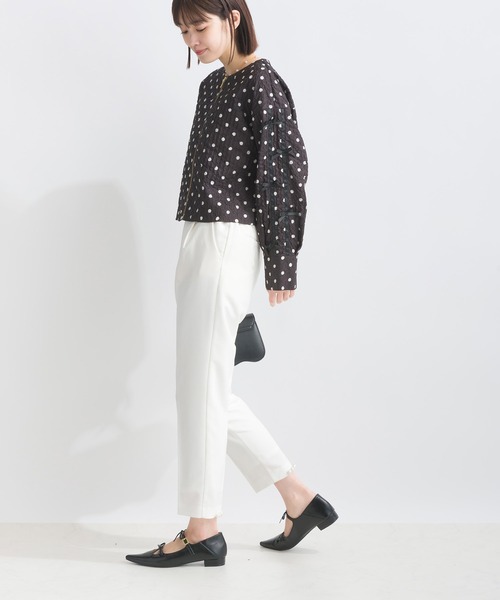 PICCIN(ピッチン)の「サッカードット袖リボンジャケット(ノーカラージャケット・レディース・オフホワイト/ブラック・M)」の18枚目の写真