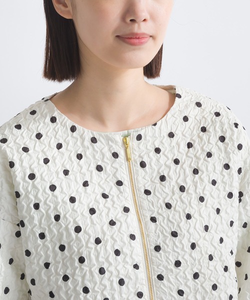 PICCIN(ピッチン)の「サッカードット袖リボンジャケット(ノーカラージャケット・レディース・オフホワイト/ブラック・M)」の20枚目の写真
