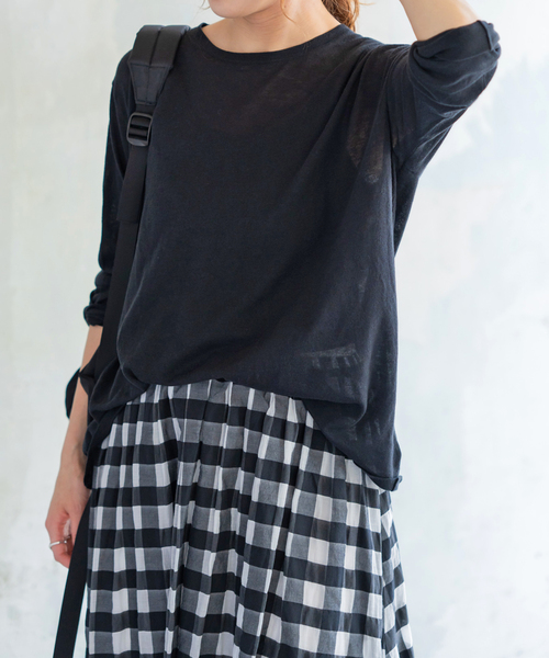 Spick & Span(スピックアンドスパン)の「SEA ISLAND COTTON ロングスリーブプルオーバー(ニット/セーター・レディース・ネイビー/ピンク/ホワイト/ライトグレー/ブラック・FREE)」の12枚目の写真