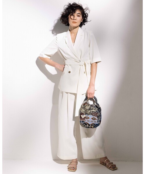 OPAQUE.CLIP（オペークドットクリップ）の「◆【大草直子さんコラボ】タックワイドパンツ（その他パンツ・レディース・ブラック/ホワイト/ブラウン・40/38/36）」の13枚目の写真