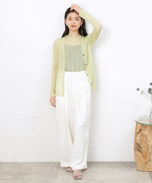 OPAQUE.CLIP（オペークドットクリップ）の「◆【大草直子さんコラボ】タックワイドパンツ（その他パンツ・レディース・ブラック/ホワイト/ブラウン・40/38/36）」の15枚目の写真