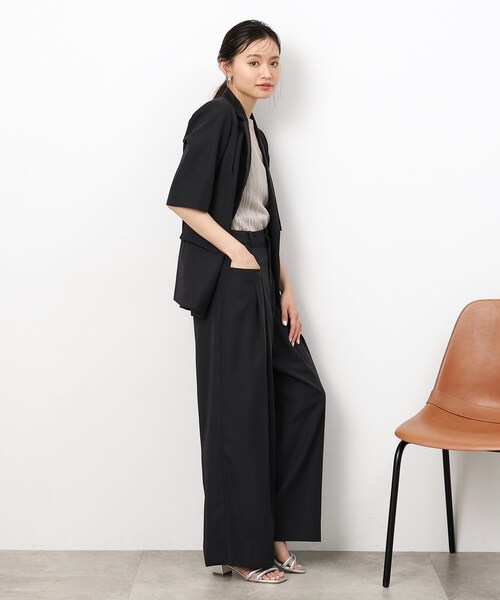 OPAQUE.CLIP（オペークドットクリップ）の「◆【大草直子さんコラボ】タックワイドパンツ（その他パンツ・レディース・ブラック/ホワイト/ブラウン・40/38/36）」の20枚目の写真