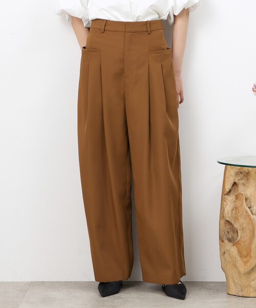 ほぼ新品＊大草直子さん着 PLST リネンブレンドスティックパンツO83 白 ほぼ新品＊大草直子さん着 PLST リネンブレンドスティックパンツ