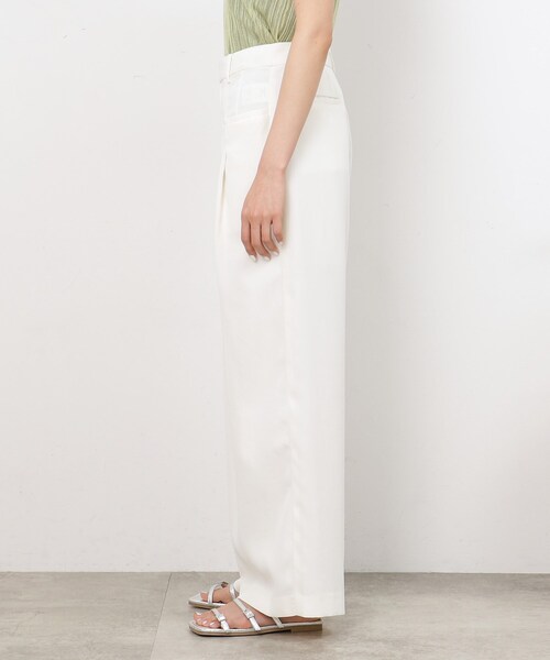 ほぼ新品＊大草直子さん着 PLST リネンブレンドスティックパンツO83 白 PLST - ほぼ新品＊大草直子さん着 PLST リネンブレンドスティック