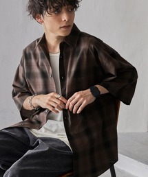 MONO-MART（モノマート）の「オーバーサイズ スモークオンブレチェック ショートスリーブシャツ（シャツ/ブラウス・メンズ）」