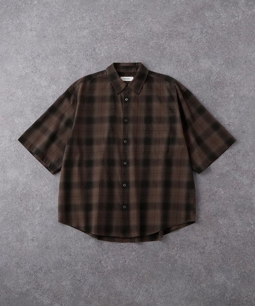 新品タグ付 パシオーネ カフネ チェック シャツ ブラウン Mサイズ フォロー割 marukawa｜ネルシャツ チェックシャツ オンブレチェック USA