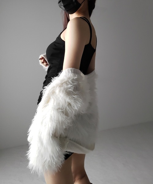 me+em select(ミームセレクト)の「【 パッド付き 】ネックストラップサイドシャーリングミニキャミワンピース / neck strap side shirring mini cami onepiece(ワンピース・レディース・グレー/ブラック・MEDIUM/SMALL)」の5枚目の写真
