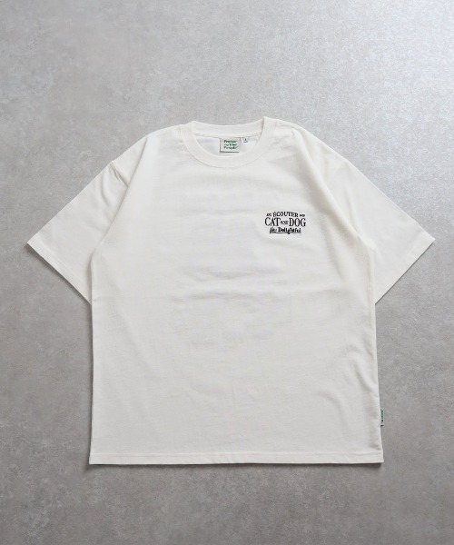 ENIM BY VICKY（エニムバイビッキー）の「イヌネコバック刺繍Tシャツ《洗濯機で洗える》（Tシャツ/カットソー・レディース・ホワイト/チャコールグレー/ホワイト系その他/ブラック系その他・M/L）」の5枚目の写真