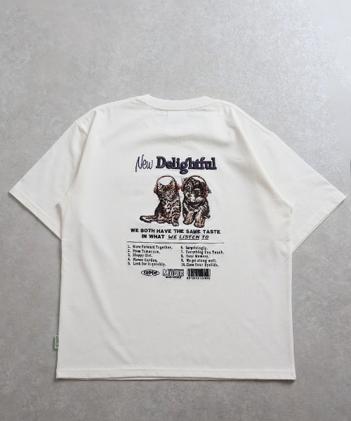 ENIM BY VICKY（エニムバイビッキー）の「イヌネコバック刺繍Tシャツ《洗濯機で洗える》（Tシャツ/カットソー・レディース・ホワイト/チャコールグレー/ホワイト系その他/ブラック系その他・M/L）」の6枚目の写真