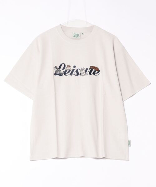 ENIM BY VICKY（エニムバイビッキー）の「イヌネコバック刺繍Tシャツ《洗濯機で洗える》（Tシャツ/カットソー・レディース・ホワイト/チャコールグレー/ホワイト系その他/ブラック系その他・M/L）」の22枚目の写真