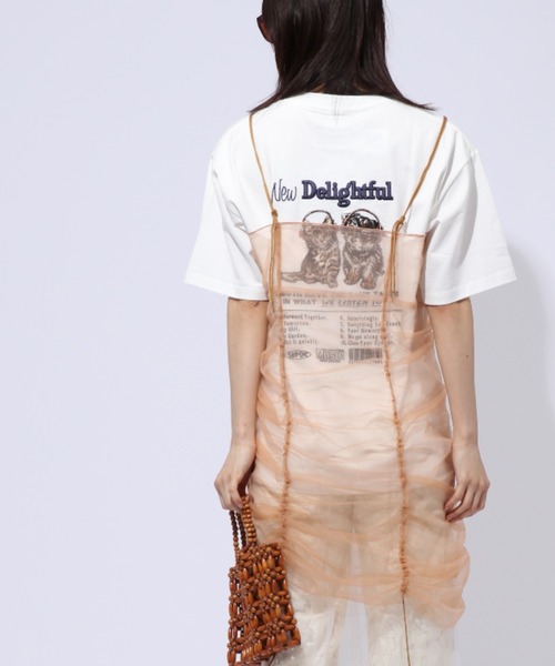 ENIM BY VICKY（エニムバイビッキー）の「イヌネコバック刺繍Tシャツ《洗濯機で洗える》（Tシャツ/カットソー・レディース・ホワイト/チャコールグレー/ホワイト系その他/ブラック系その他・M/L）」の10枚目の写真