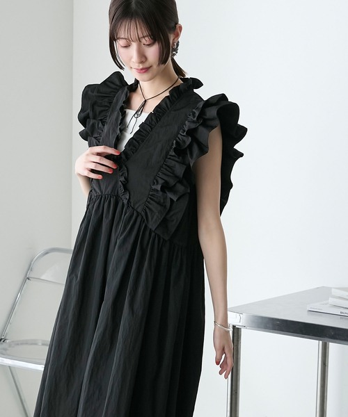 希少 マルニ 上質 ナイロン フリル リボン ギャザー デザイン ワンピース 希少 マルニ 上質 ナイロン フリル リボン ギャザー デザイン