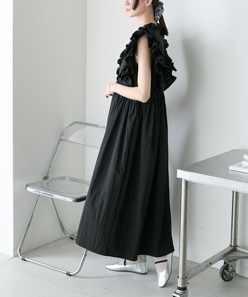 K. ナイロンワンピース ナイロンワンピ シームデザインスポンディッシュワンピース-short & regula | 小柄・低