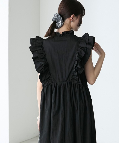 希少 マルニ 上質 ナイロン フリル リボン ギャザー デザイン ワンピース 希少 マルニ 上質 ナイロン フリル リボン ギャザー デザイン