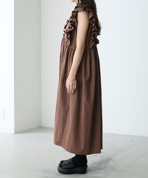 forksy.】ナイロンタフタギャザーフリルワンピース（ワンピース