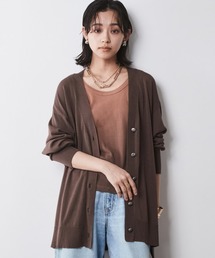 CHIC STYLE | 大きいサイズ 綿レーヨンハイツイストVネックカーディガン シックスタイル(カーディガン/ボレロ)