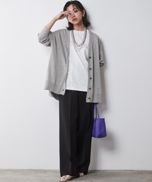 CHIC STYLE | 大きいサイズ 綿レーヨンハイツイストVネックカーディガン シックスタイル(カーディガン/ボレロ)