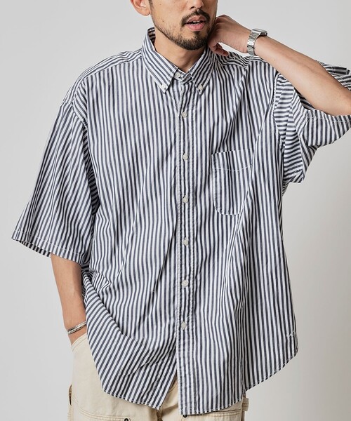 NAUTICA（ノーティカ）の「NAUTICA/ノーティカ Faded S/S Shirt (Broadcloth Stripes)/フェイデッド ショートスリーブシャツ ブロードクロス ストライプ（シャツ/ブラウス・メンズ・ブルー/ネイビー・X-LARGE/LARGE/MEDIUM）」の16枚目の写真
