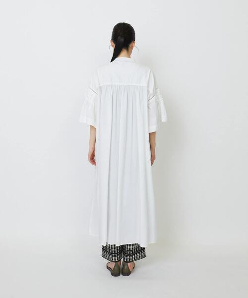 LOISIR　ロワズィール　箔プリント　シャツ　ロングワンピース　鳥　綿　38 LOISIR ワンピース リバティプリントシャツワンピース