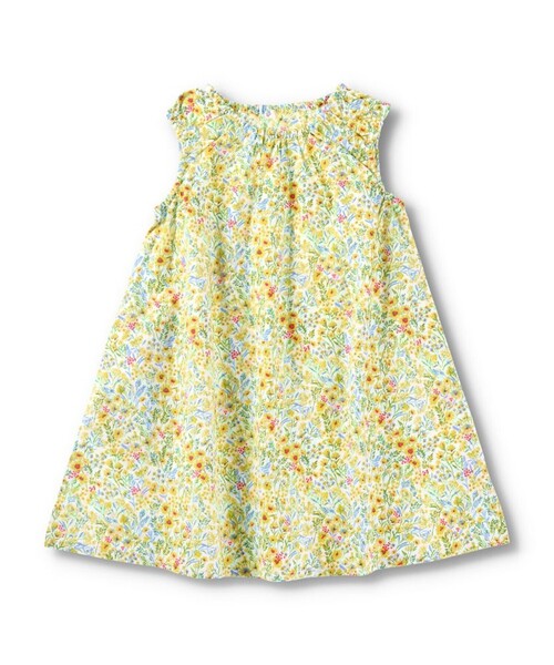 DRC branshes(ディーアールシーブランシェス)の「【WEB限定/DRC/綿100%】総柄ノースリーブワンピース(ワンピース・キッズ・ブルー/イエロー/オレンジ/ネイビー/サックスブルー・110/90/120/130/100/140)」の6枚目の写真