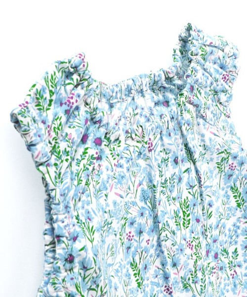 DRC branshes(ディーアールシーブランシェス)の「【WEB限定/DRC/綿100%】総柄ノースリーブワンピース(ワンピース・キッズ・ブルー/イエロー/オレンジ/ネイビー/サックスブルー・110/90/120/130/100/140)」の10枚目の写真
