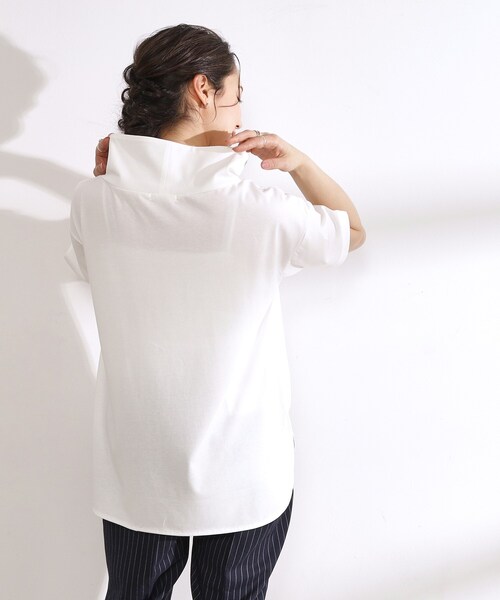 DRESKIP（ドレスキップ）の「◆【高レビュー/洗える/UV】大人カジュアル 抜け襟Tシャツ（Tシャツ/カットソー・レディース・ピンク系/オフホワイト/イエロー/ライトベージュ/カーキ/ブラック・04/03/02）」の8枚目の写真