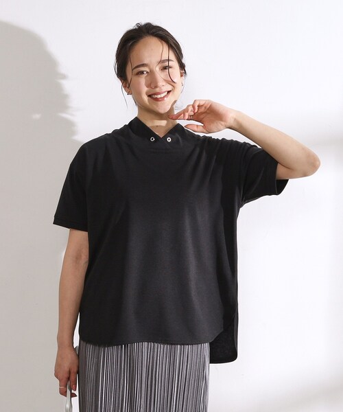 DRESKIP（ドレスキップ）の「◆【高レビュー/洗える/UV】大人カジュアル 抜け襟Tシャツ（Tシャツ/カットソー・レディース・ピンク系/オフホワイト/イエロー/ライトベージュ/カーキ/ブラック・04/03/02）」の11枚目の写真