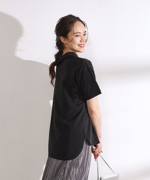 DRESKIP（ドレスキップ）の「◆【高レビュー/洗える/UV】大人カジュアル 抜け襟Tシャツ（Tシャツ/カットソー・レディース・ピンク系/オフホワイト/イエロー/ライトベージュ/カーキ/ブラック・04/03/02）」の12枚目の写真